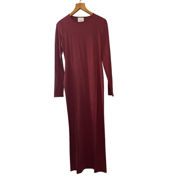 Reformation Tommie Knit Maxi Dress NWT Wine Red Long Sleeve M - Picture 3 of 10